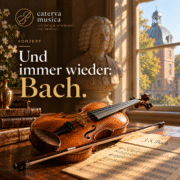 Konzertposter mit Bach und Violine - KI generiert