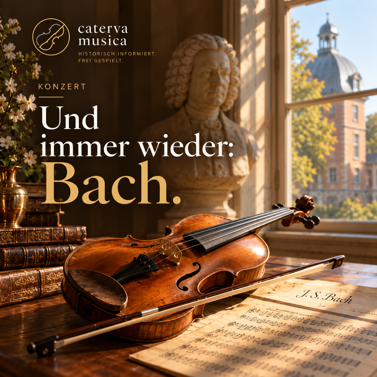 Konzertposter mit Bach und Violine - KI generiert
